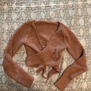 Skims Cozy Knit Wrap Top Dusty Rose Neutral Size S/M